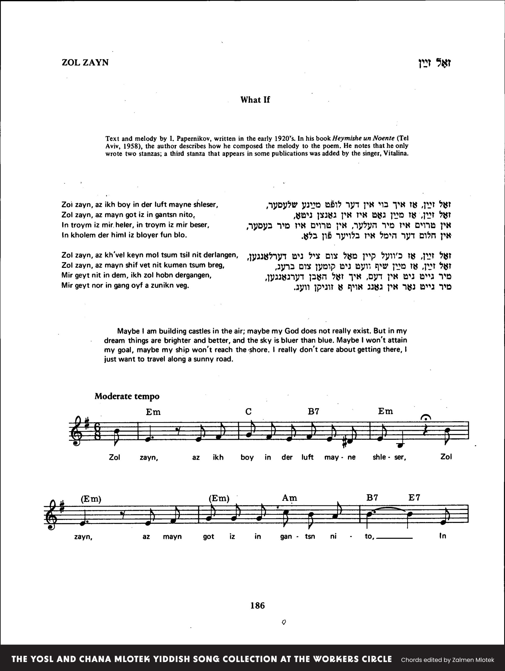 song book page